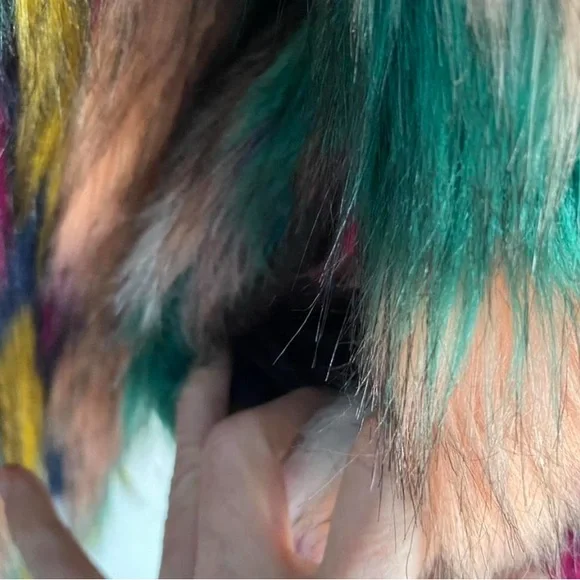 Faux Fur Rainbow Coat Size M - Picture 4 of 6